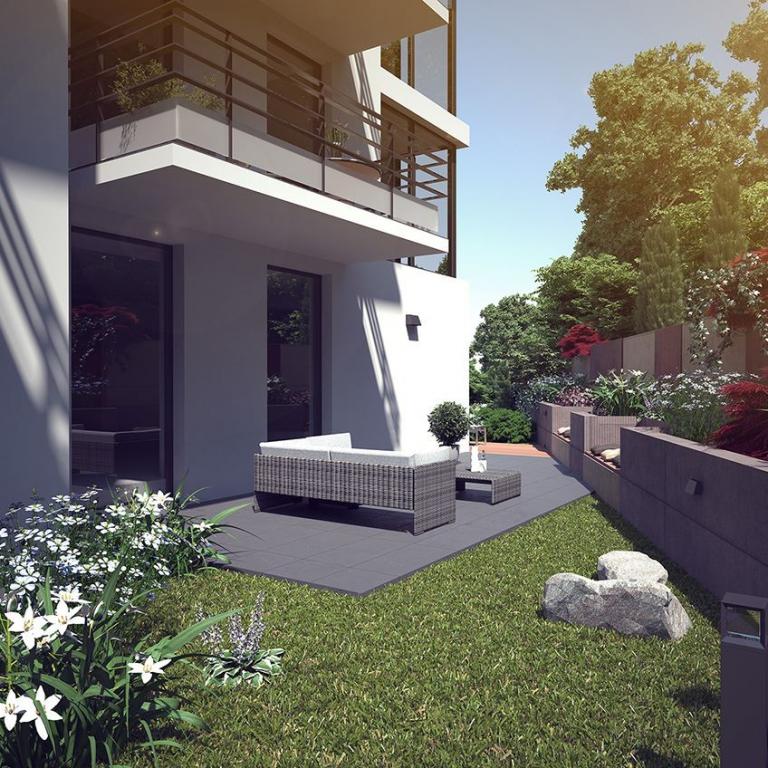 Terrasse Neubau Eigentumswohnung